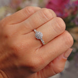 Ellibelle Jewellery Diamond 18ct White Gold Halo Engagement Ring