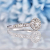 Ellibelle Jewellery Diamond 18ct White Gold Halo Engagement Ring