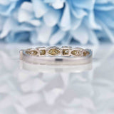 Ellibelle Jewellery Diamond 9ct White Gold Geometric Stacking Band Ring