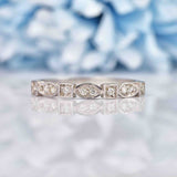 Ellibelle Jewellery Diamond 9ct White Gold Geometric Stacking Band Ring