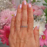 Ellibelle Jewellery Diamond 9ct White Gold Geometric Stacking Band Ring