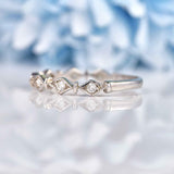 Ellibelle Jewellery Diamond 9ct White Gold Wavy Stacking Band Ring