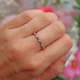 Ellibelle Jewellery Diamond 9ct White Gold Wavy Stacking Band Ring