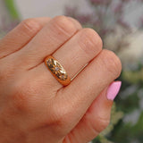 Ellibelle Jewellery Edwardian 18ct Gold Old Cut Diamond Star-Set Gypsy Ring