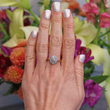 Ellibelle Jewellery Edwardian 18ct Gold & Platinum Diamond Daisy Cluster Ring
