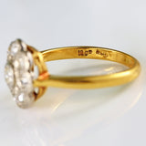 Ellibelle Jewellery Edwardian 18ct Gold & Platinum Diamond Daisy Cluster Ring