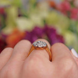 Ellibelle Jewellery Edwardian 18ct Gold & Platinum Diamond Daisy Cluster Ring
