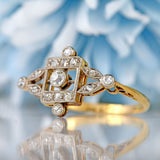 Ellibelle Jewellery Edwardian 18ct Gold & Platinum Rose-Cut Diamond Ring