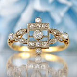 Ellibelle Jewellery Edwardian 18ct Gold & Platinum Rose-Cut Diamond Ring