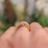 Ellibelle Jewellery Edwardian 18ct Yellow Gold Diamond Solitaire Engagement Ring
