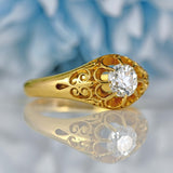 Ellibelle Jewellery Edwardian 18ct Yellow Gold Diamond Solitaire Engagement Ring