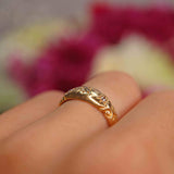 Ellibelle Jewellery Edwardian 1905 Three-Stone Diamond 18ct Gold Starburst Gypsy Ring