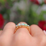 Ellibelle Jewellery Edwardian Australian Opal 18ct Gold Five-Stone Ring