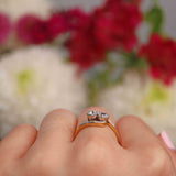 Ellibelle Jewellery Edwardian Diamond 18ct Gold & Platinum Crossover Ring