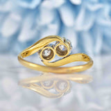 Ellibelle Jewellery Edwardian Diamond 18ct Gold & Platinum Crossover Ring