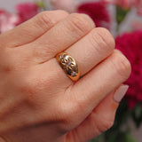 Ellibelle Jewellery Edwardian Diamond 18ct Gold Three-Stone Starburst Gypsy Ring