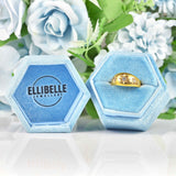 Ellibelle Jewellery Edwardian Diamond 18ct Gold Three-Stone Starburst Gypsy Ring