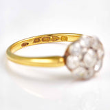 Ellibelle Jewellery Edwardian Old-Cut Diamond 18ct Gold Daisy Cluster Ring (0.55cts)