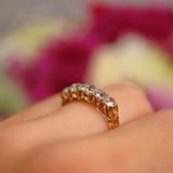 Ellibelle Jewellery Edwardian Old Mine Cut Diamond 18ct Gold Five Stone Ring (1.40cts)