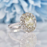 Ellibelle Jewellery Edwardian Old-Mine-Cut Diamond & Platinum Cluster Engagement Ring (1.85ct)