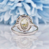 Ellibelle Jewellery Edwardian Old-Mine-Cut Diamond & Platinum Cluster Engagement Ring (1.85ct)