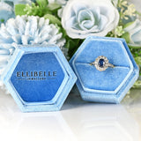 Ellibelle Jewellery Edwardian Sapphire & Diamond 18ct Gold Platinum Cluster Ring (0.72cts)