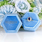 Ellibelle Jewellery Edwardian Sapphire & Diamond 18ct Gold Platinum Cluster Ring
