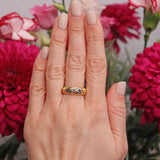 Ellibelle Jewellery Edwardian Sapphire & Diamond 18ct Gold Starburst Gypsy Ring