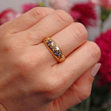 Ellibelle Jewellery Edwardian Sapphire & Diamond 18ct Gold Starburst Gypsy Ring