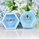 Ellibelle Jewellery Edwardian Sapphire & Diamond 18ct White Gold Platinum Engagement Ring