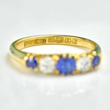 Ellibelle Jewellery Edwardian Sapphire & Diamond Gold Five-Stone Ring