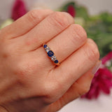 Ellibelle Jewellery Edwardian Sapphire & Diamond Gold Five-Stone Ring