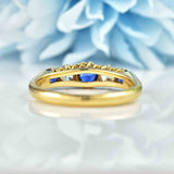 Ellibelle Jewellery Edwardian Sapphire & Diamond Gold Five-Stone Ring