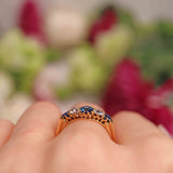 Ellibelle Jewellery Edwardian Sapphire & Diamond Gold Five-Stone Ring