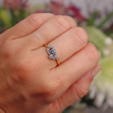 Ellibelle Jewellery Edwardian Sapphire & Diamond Gold Platinum Crossover Ring