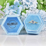 Ellibelle Jewellery Edwardian Sapphire & Diamond Gold Platinum Crossover Ring