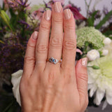 Ellibelle Jewellery Edwardian Sapphire & Diamond Gold Platinum Crossover Ring