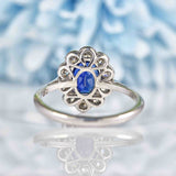 Ellibelle Jewellery Edwardian Sapphire & Diamond White Gold Cluster Ring