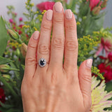 Ellibelle Jewellery Edwardian Sapphire & Diamond White Gold Cluster Ring