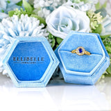 Ellibelle Jewellery Edwardian Sapphire & Old-Mine-Cut Diamond 18ct Gold Cluster Ring