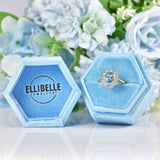 Ellibelle Jewellery Edwardian Style Aquamarine & Diamond 18ct Gold Cluster Ring