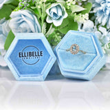 Ellibelle Jewellery Edwardian Style Aquamarine & Diamond Cluster Ring