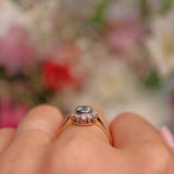Ellibelle Jewellery Edwardian Style Aquamarine & Diamond Cluster Ring