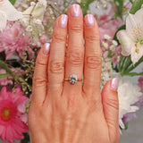 Ellibelle Jewellery Edwardian Style Aquamarine & Diamond Daisy Cluster Ring