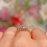 Ellibelle Jewellery Edwardian Style Aquamarine & Diamond Daisy Cluster Ring