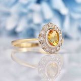 Ellibelle Jewellery Edwardian Style Citrine & Diamond Cluster Ring