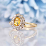 Ellibelle Jewellery Edwardian Style Citrine & Diamond Cluster Ring