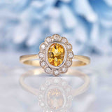 Ellibelle Jewellery Edwardian Style Citrine & Diamond Cluster Ring