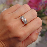 Ellibelle Jewellery Edwardian Style Diamond 18ct Gold Triple Daisy Cluster Ring