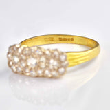 Ellibelle Jewellery Edwardian Style Diamond 18ct Gold Triple Daisy Cluster Ring